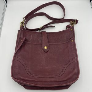 Frye Madison Maroon Leather Campus Crossbody Bag Purse Boho Western